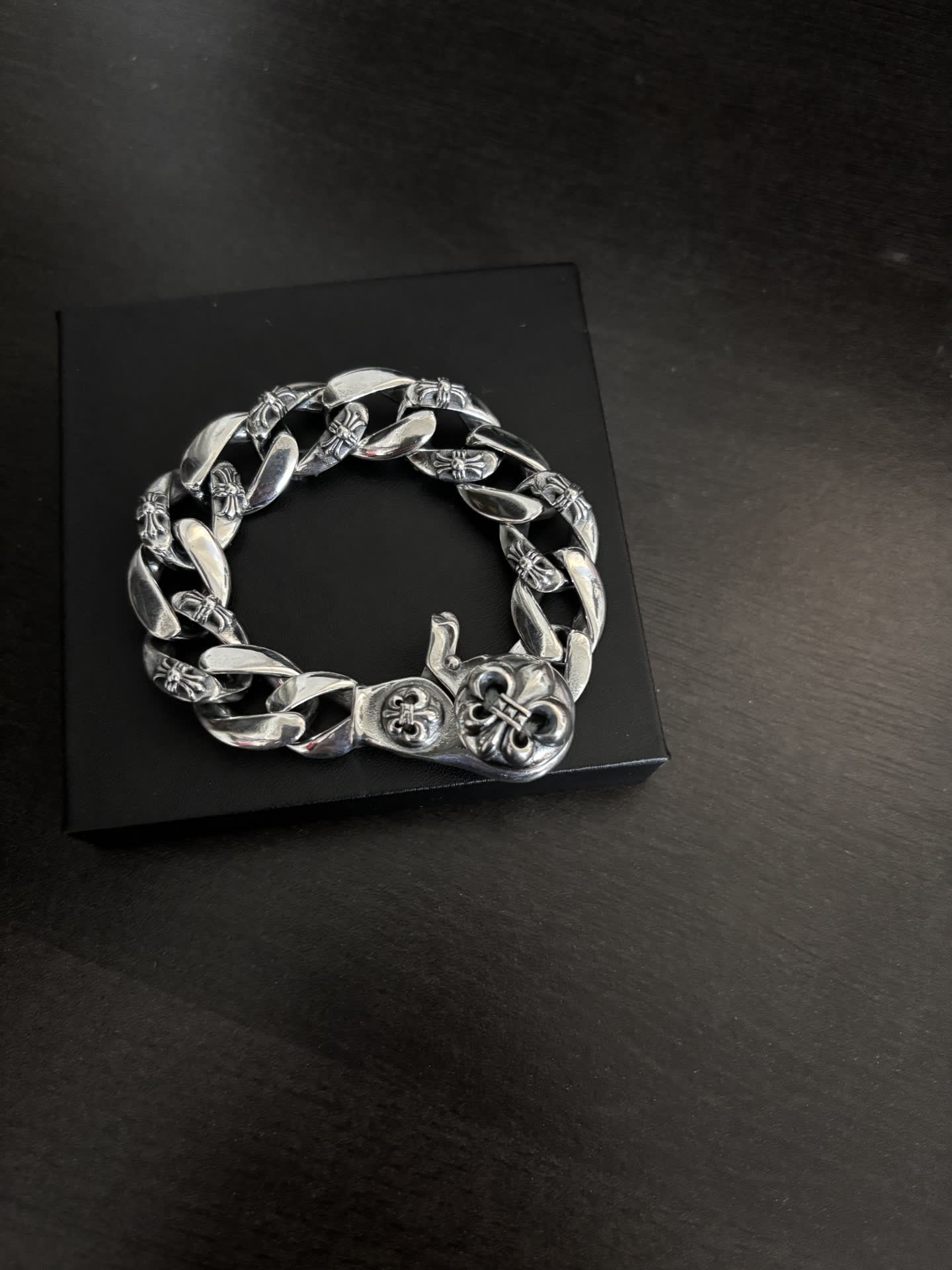 Chrome Hearts Silver-Tone Floral Link Bracelet